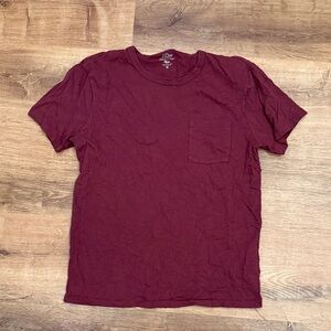 J. Crew Burgundy Garment Dyed Short Sleeve Tee